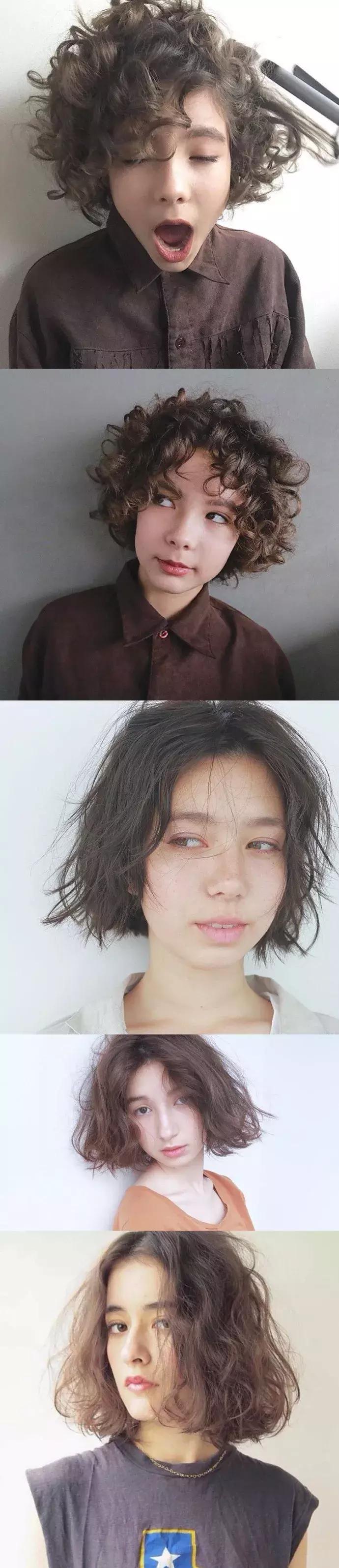 微卷短发修剪,初秋短发扎发