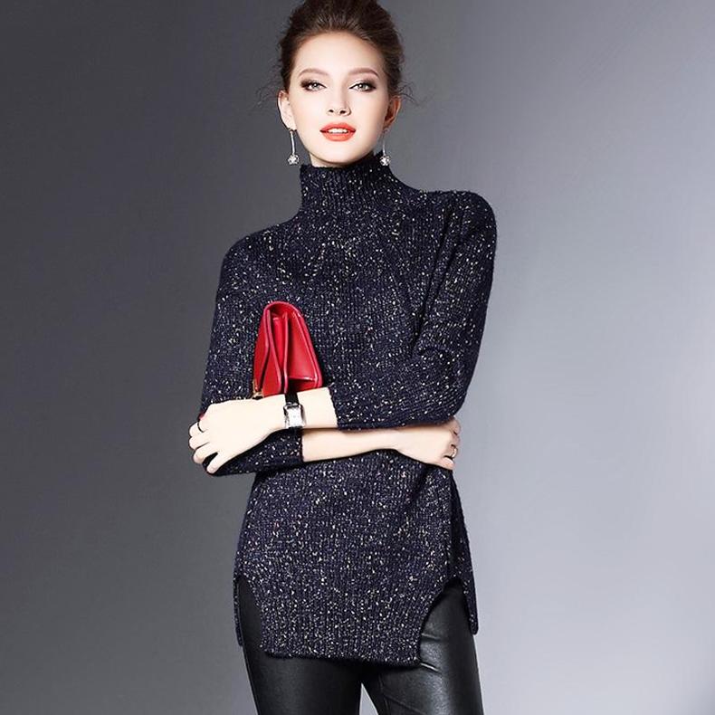 黑色中领打底衫秋冬女厚,百搭秋冬必备万能打底衫黑色的