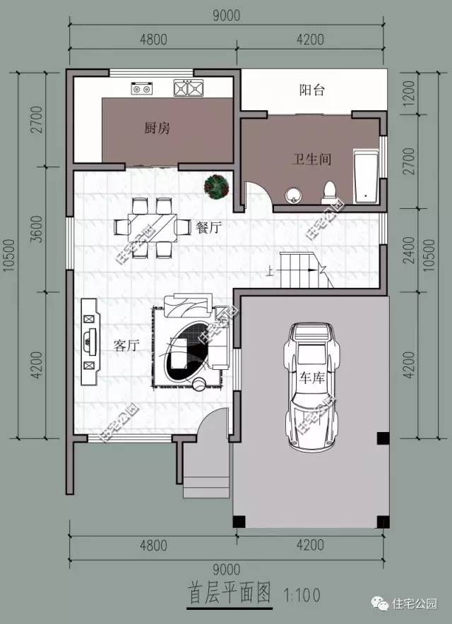 10米x11米现代别墅一层,17*10二层现代简约别墅