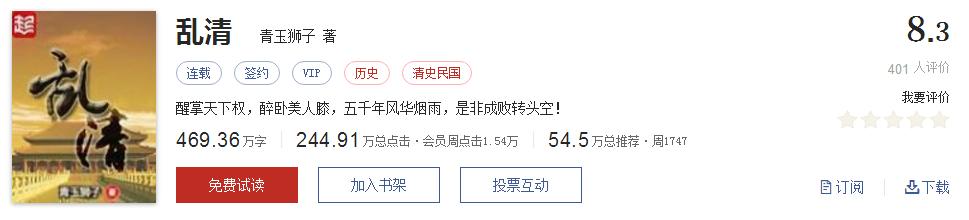 网络小说大神作家封神之作,起点评价5星95以上的小说