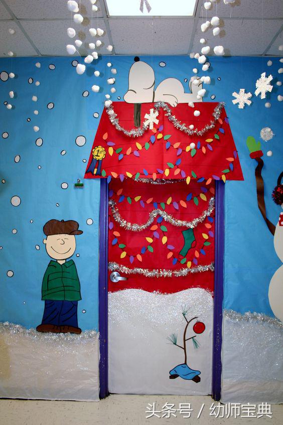 圣诞节主题教室布置,圣诞节布置教室大门