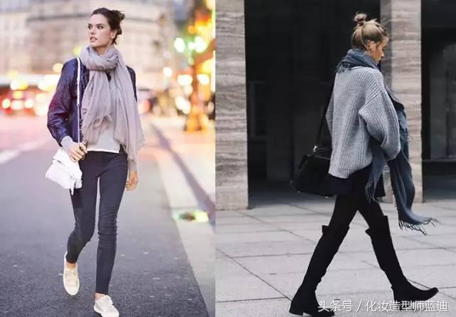 get不同发型,和围巾搭配的发型