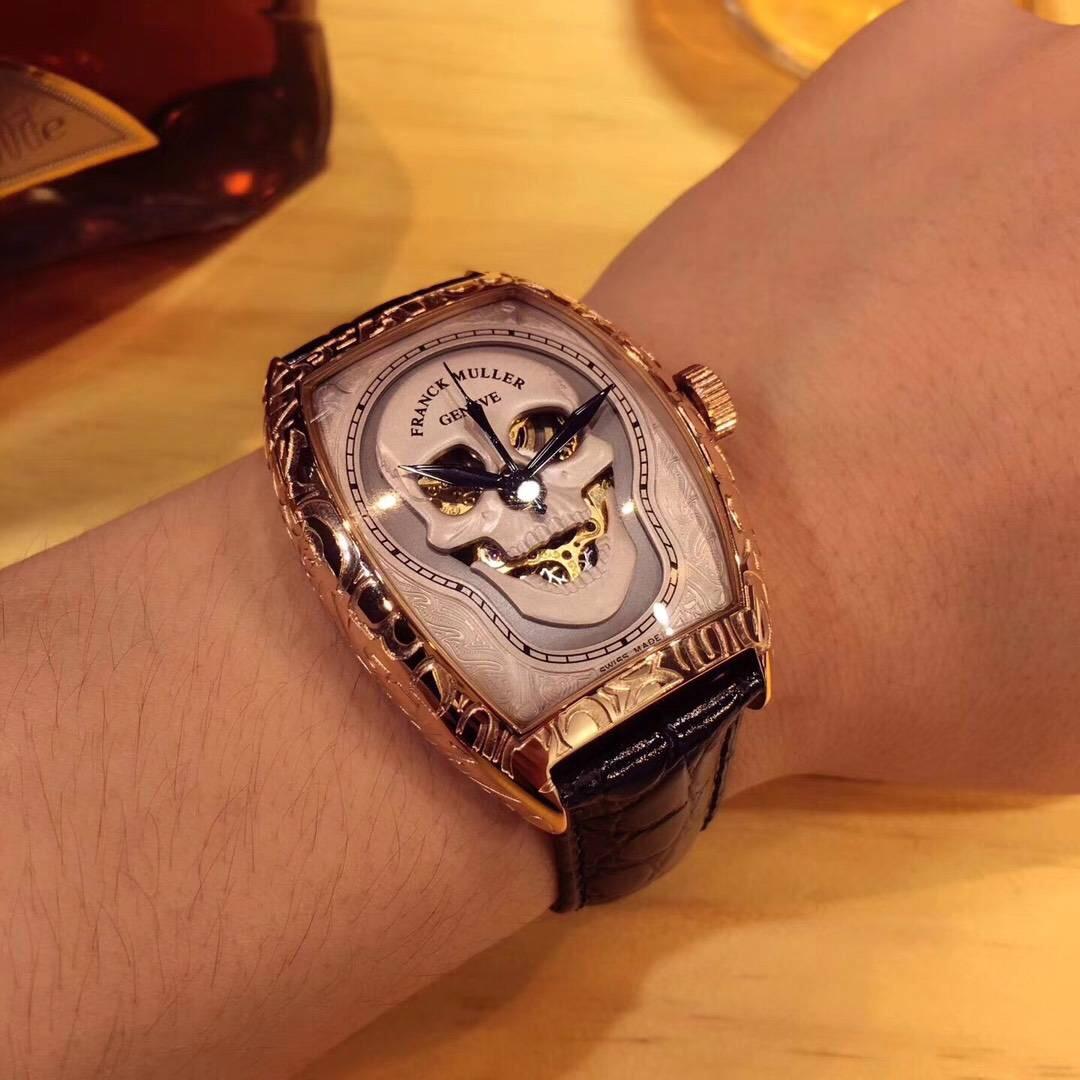 法兰克穆勒7500彩字玫瑰金腕表,法兰克穆勒经典酒桶手表