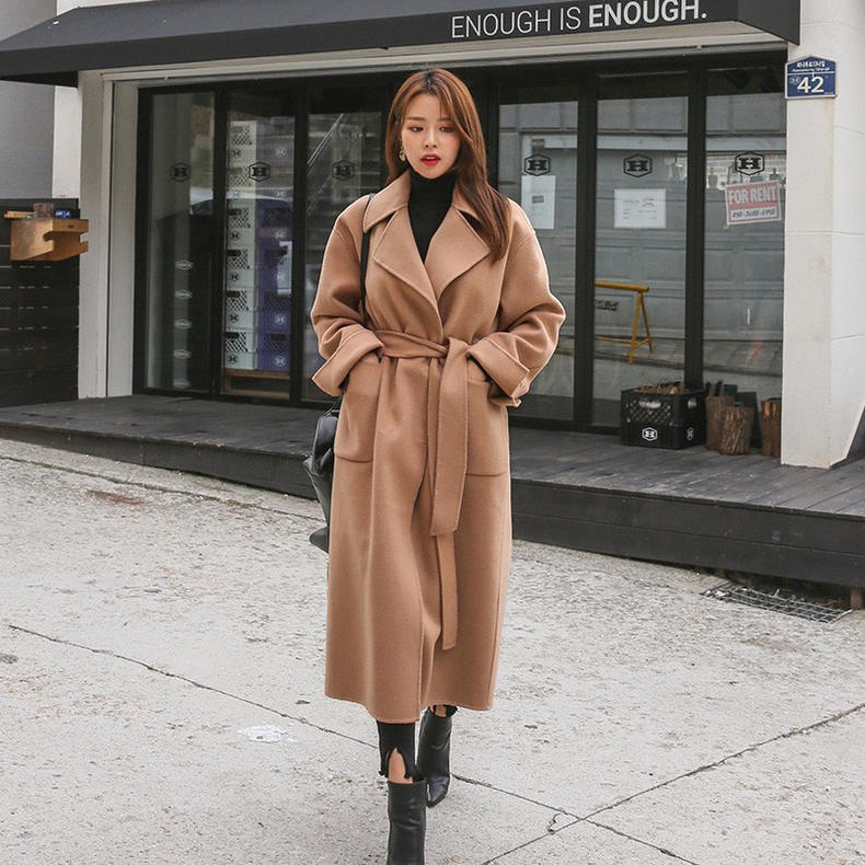 呢大衣款式女图片,女神双面呢大衣