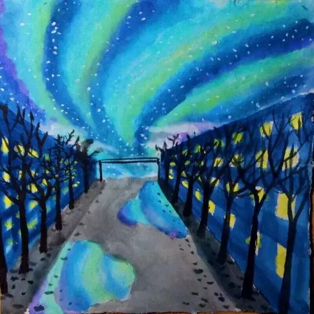 历城二中美术作品,手绘印象城市