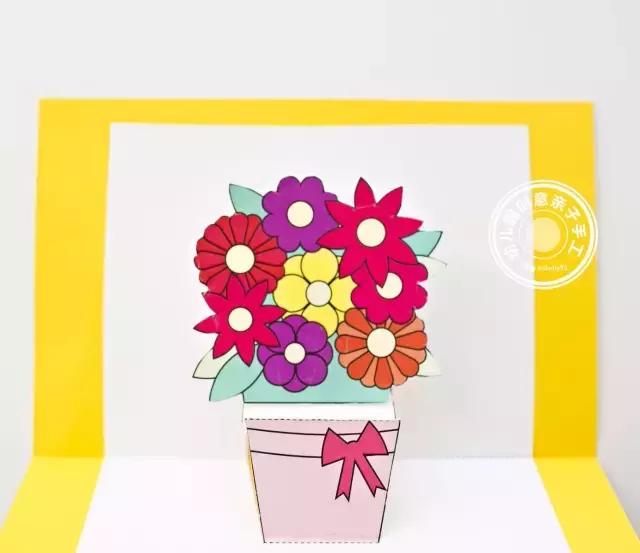 幼儿简易心形立体贺卡,简单小的立体贺卡