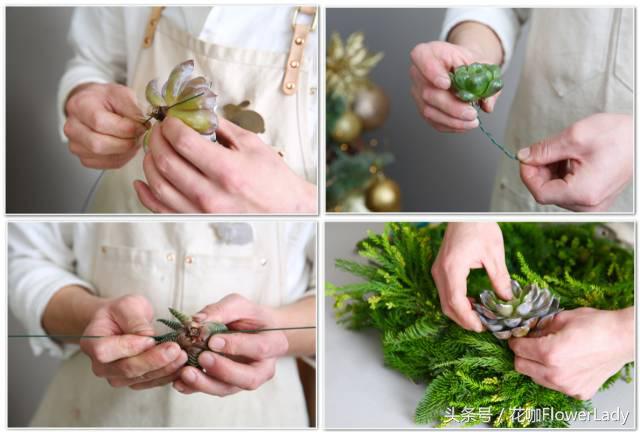 圣诞节花环搭配,圣诞花环教程