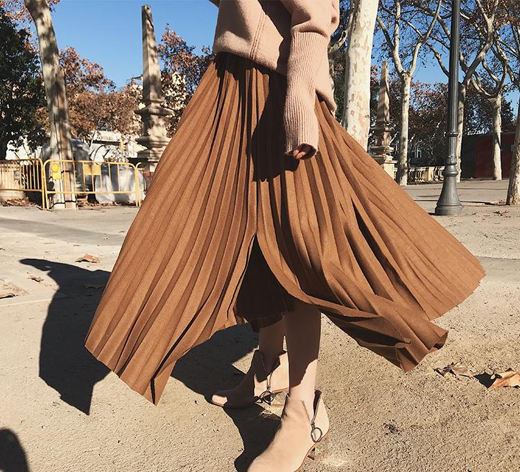 百褶裙的穿搭方法冬天穿搭,适合冬天的百褶裙穿搭