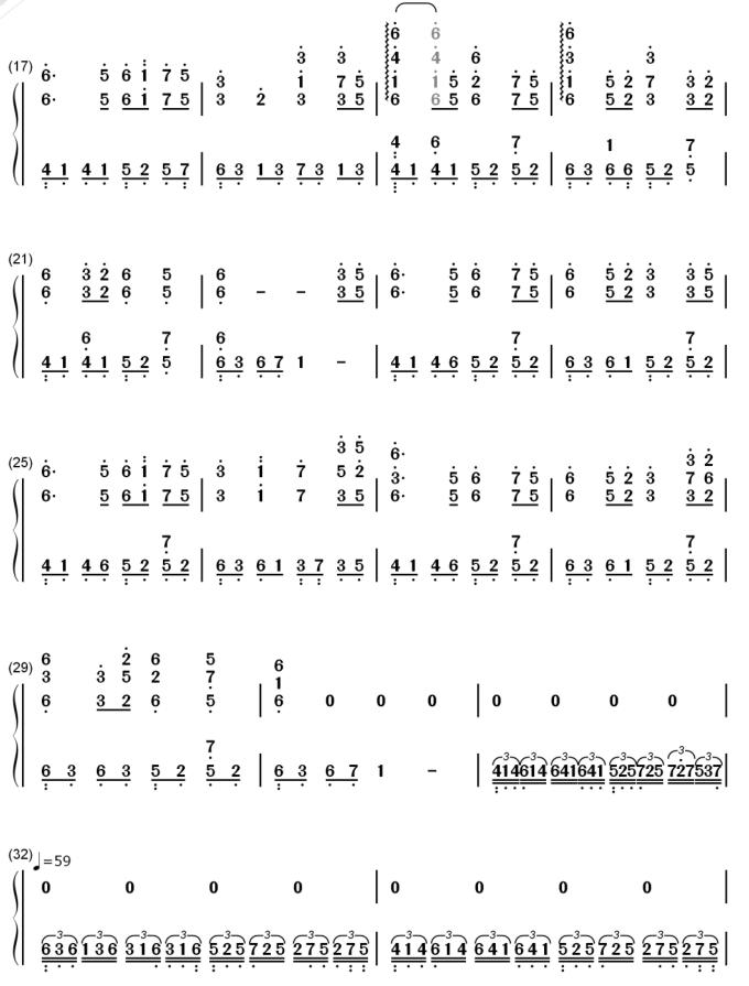 一些经典钢琴曲的简谱和五线谱给大家学习参考