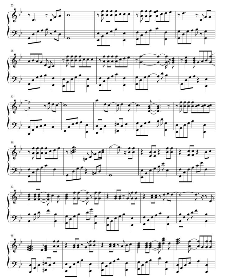 一些经典钢琴曲的简谱和五线谱给大家学习参考