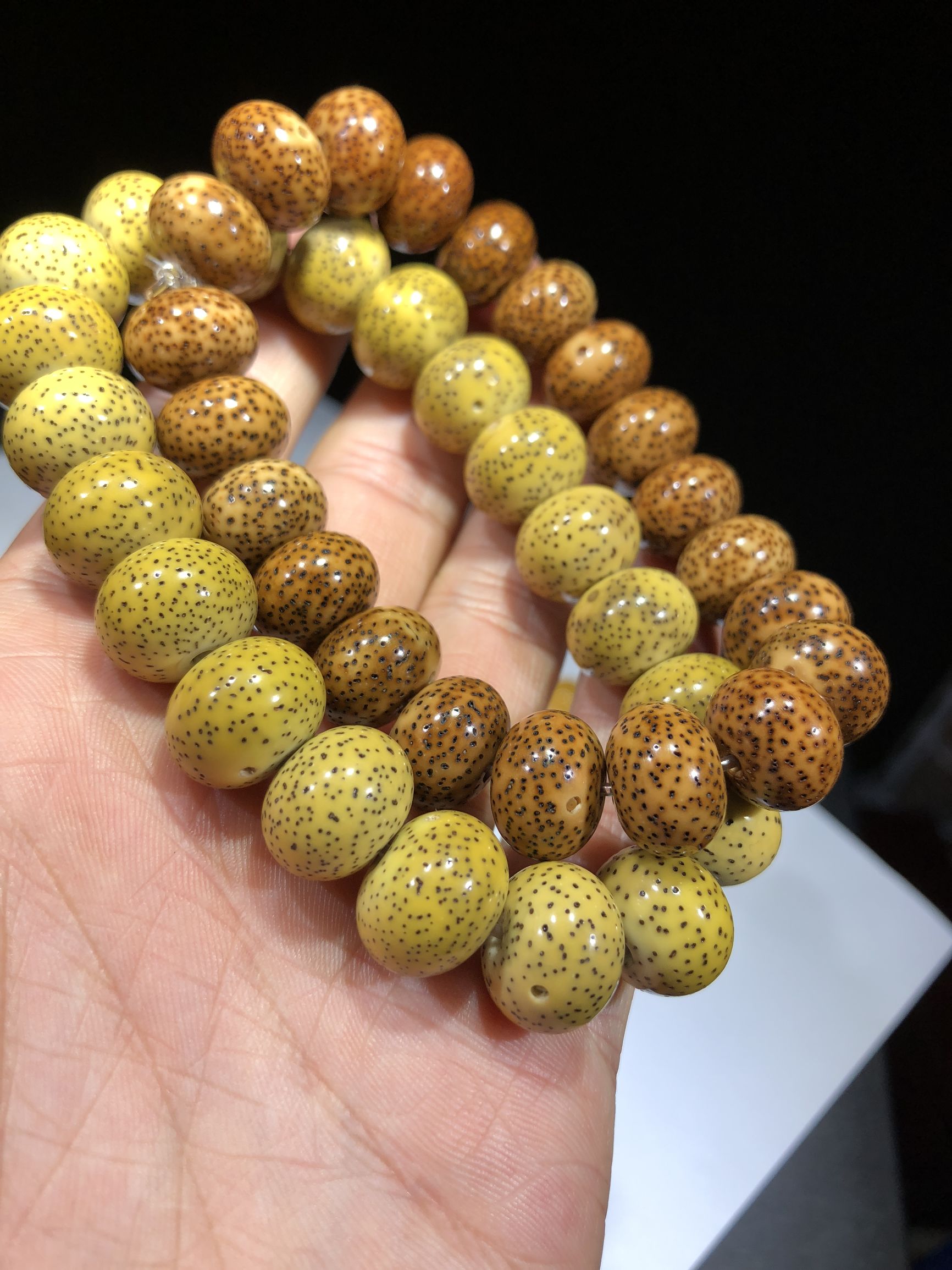 青花瓷星月菩提怎么辨别真假,原生态黄金籽星月菩提真假