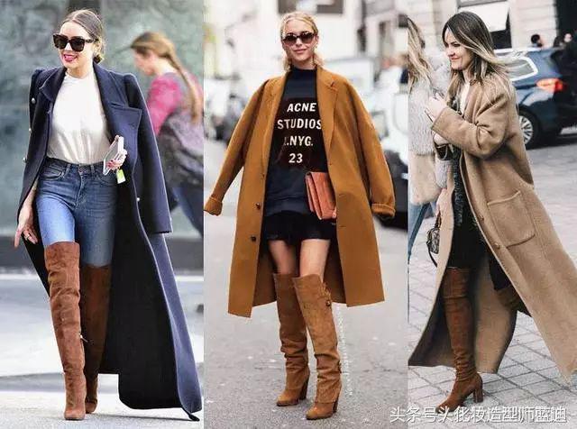 黑色过膝靴搭配抹胸裙,黑色过膝靴搭配图片