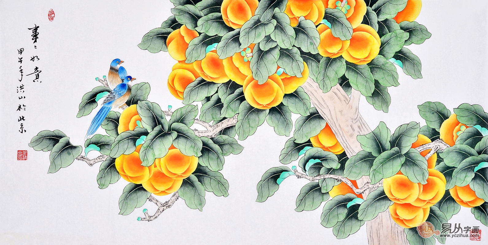 过年送什么花鸟画好,开业送的山水画寓意好的