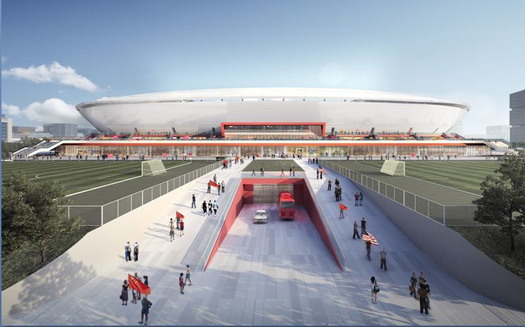 浦东足球场设计,浦东足球场方案