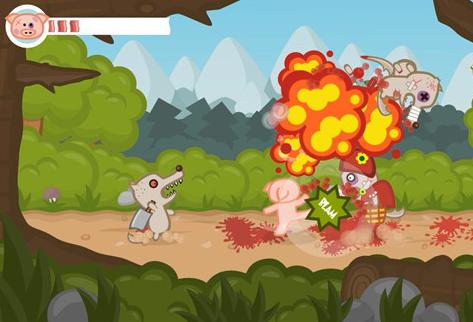 steam上小猪扔菜刀的游戏,游戏小猪砍狼