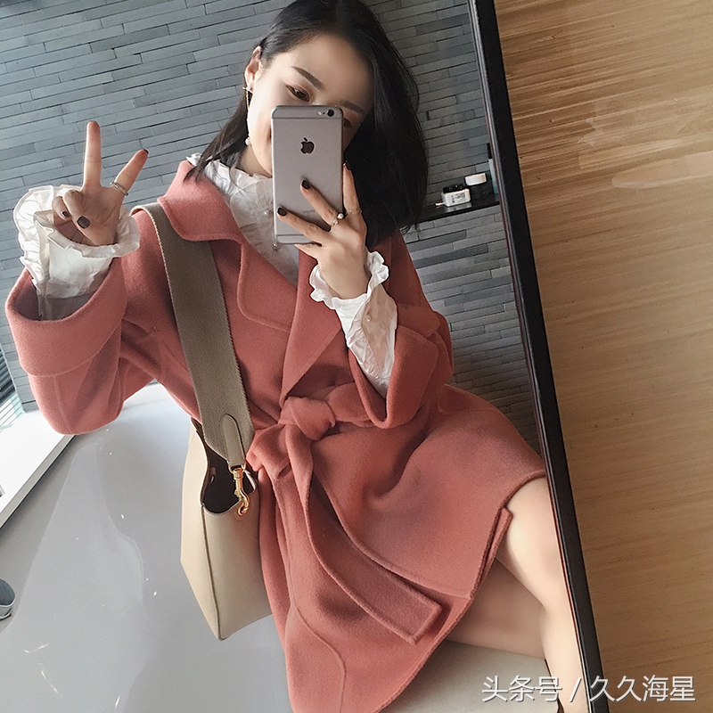 保暖好看双面羊绒大衣,羽绒和双面绒拼接大衣高档