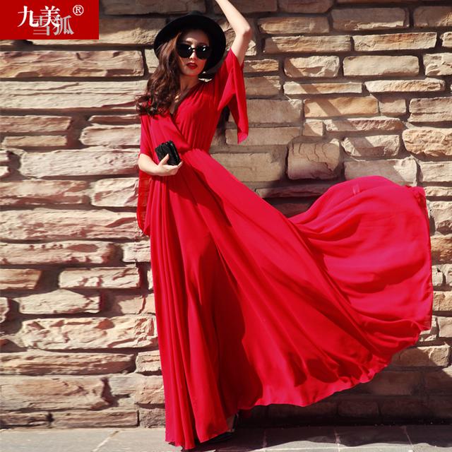 夏季大红裙淑女型,夏天迷人小红裙