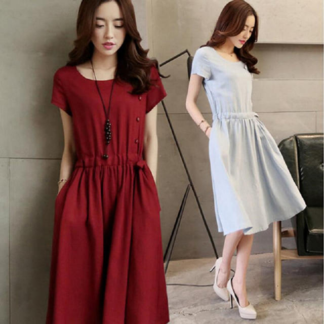 夏季大红裙淑女型,夏天迷人小红裙