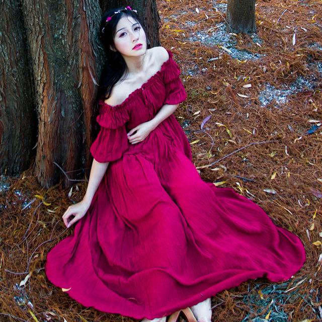 夏季大红裙淑女型,夏天迷人小红裙