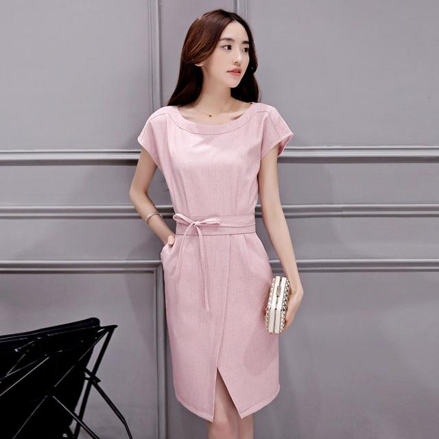 光腿穿裙子好看吗,棉麻显瘦通勤气质显腿长连衣裙