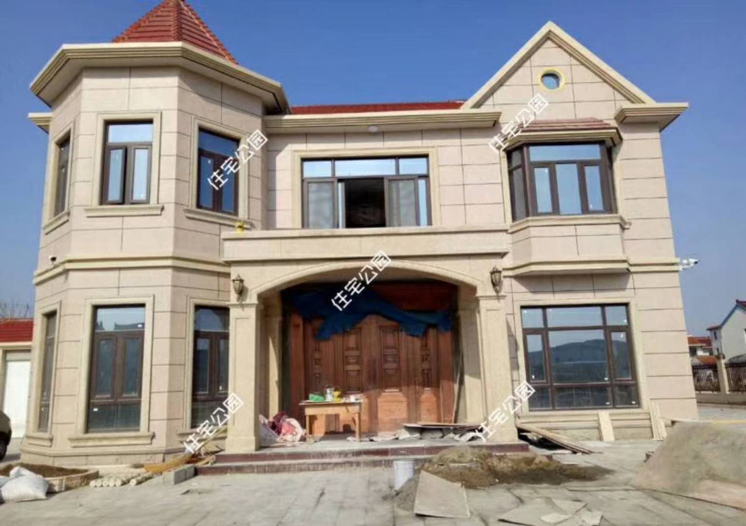 农村用树脂瓦盖房的效果图,现在农村盖房怎么设计