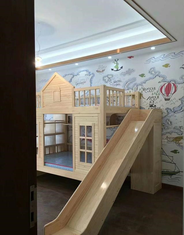 在房间装个滑梯吵到楼下邻居,老公在卧室做滑梯