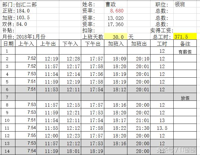 excel制作考勤需要用哪些函数公式,如何使用excel函数处理考勤时间