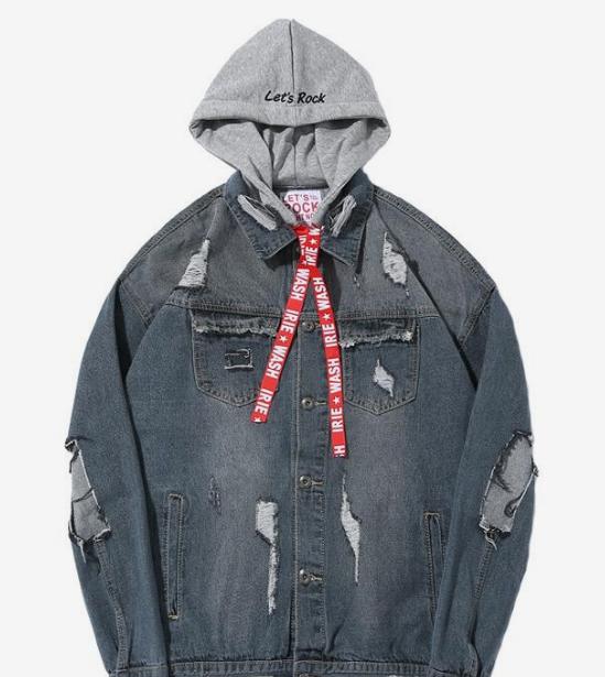 牛仔外套男款潮牌穿搭,小众设计感潮男牛仔外套