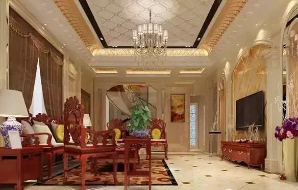 顶级奢华欧式红木家具装修搭配,灰色配欧式红木家具的装修风格