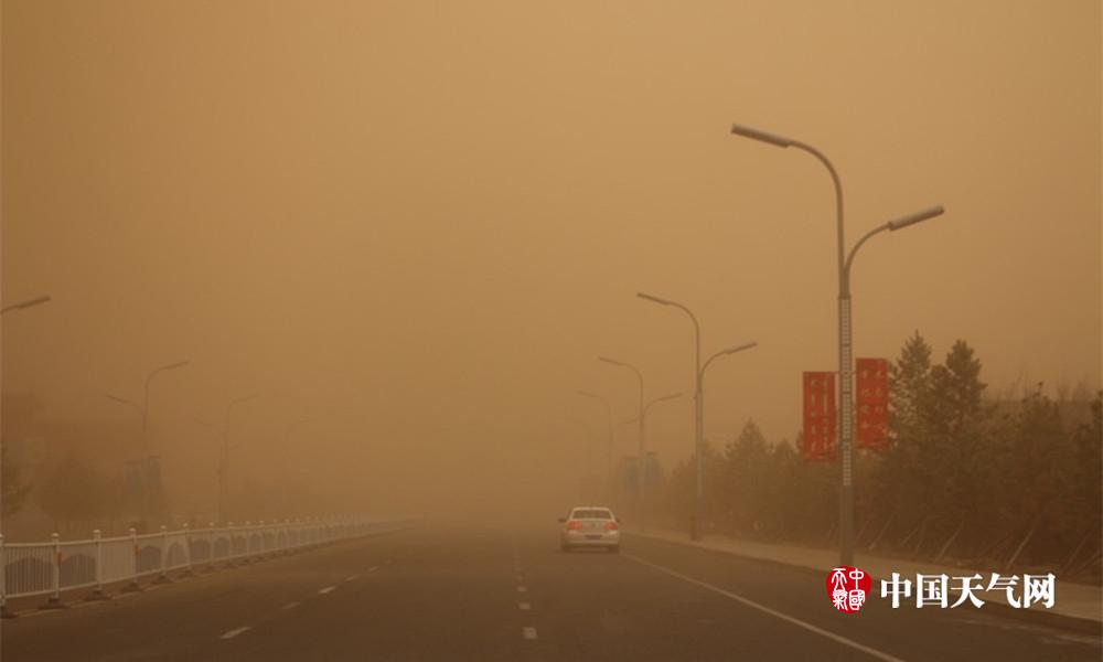 内蒙古沙尘暴高空拍摄,内蒙古沙尘暴百米