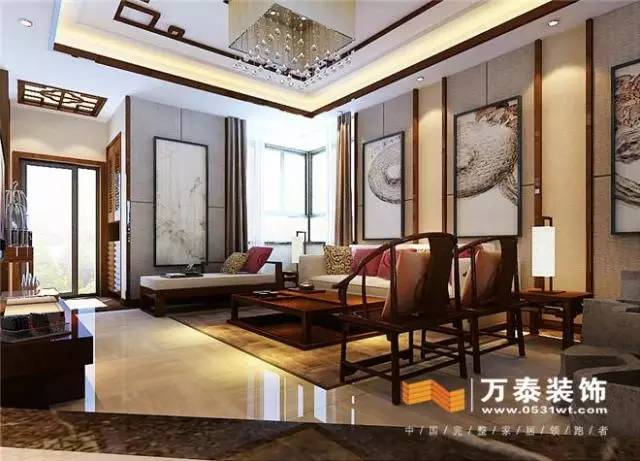 济南300平方别墅中式装修设计图,济南漫山香墅别墅装修