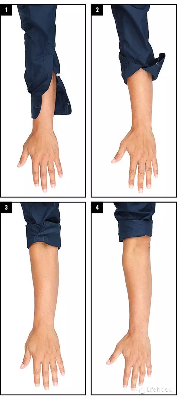 长袖衬衫怎么卷袖子好看,男士衬衫怎么卷袖子