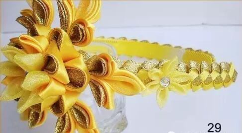 丝带五瓣花发卡制作教程,diy手工制作蝴蝶结小发卡