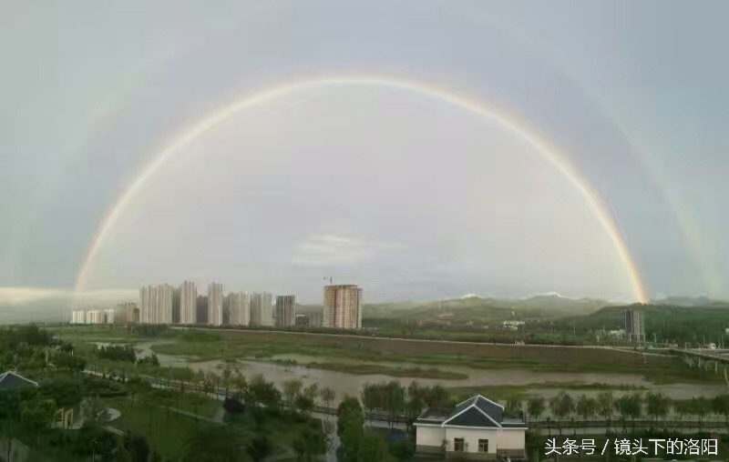 洛阳惊现双彩虹,暴雨后的洛阳