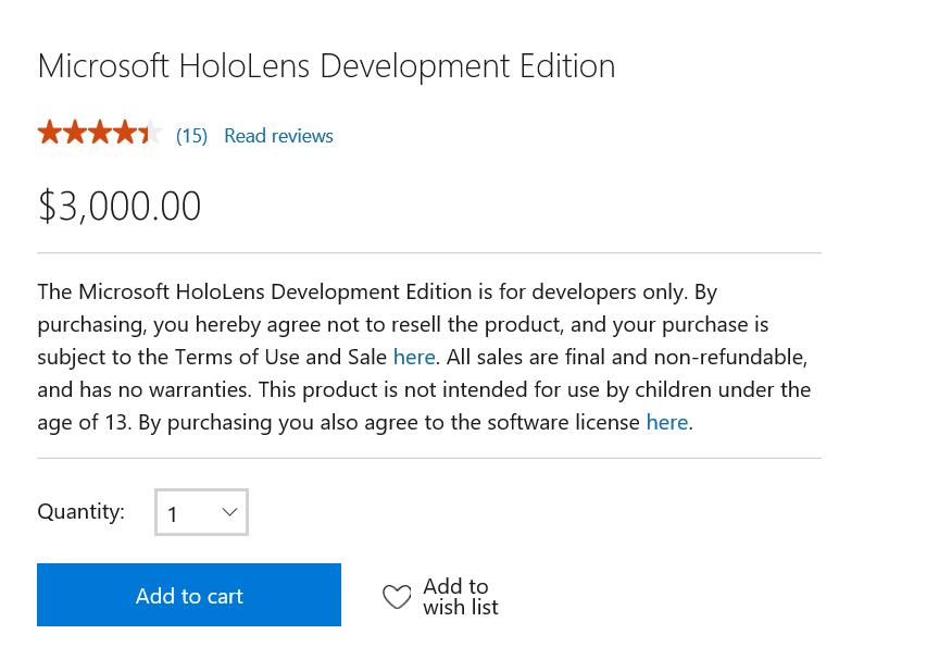 微软的现实增强神器Hololens，终于3000美金开售了！