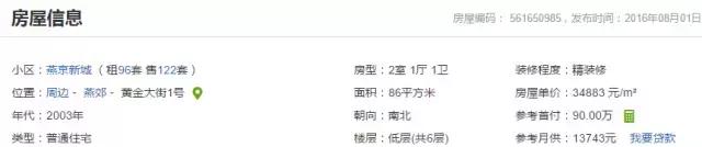 燕郊各小区二手房价格表,燕郊潮白星光公馆二手房最新价格