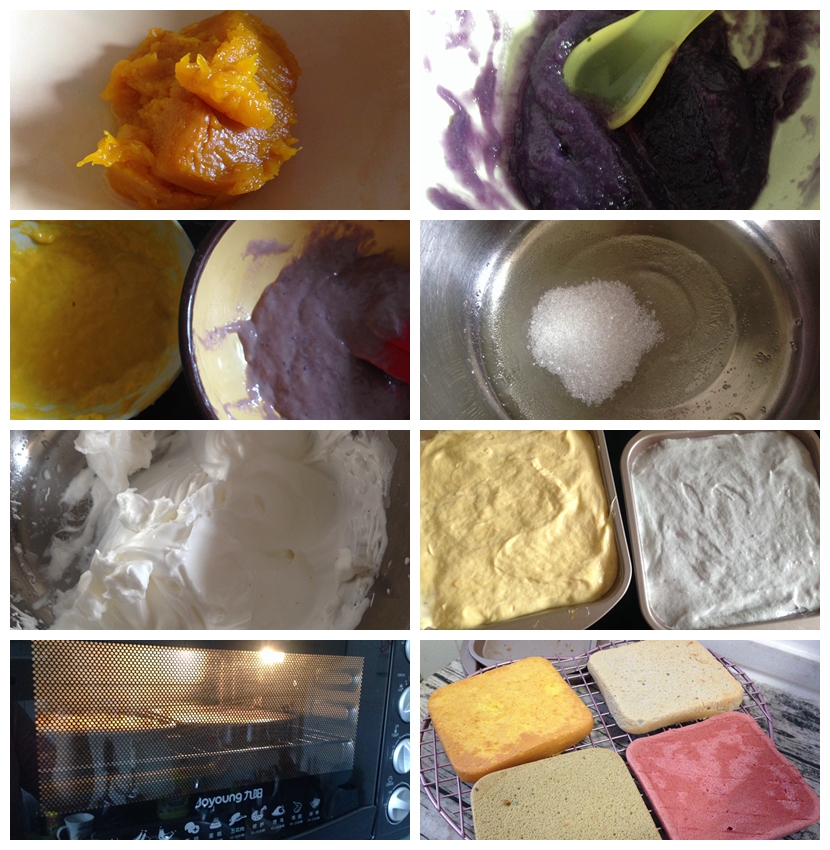 8寸彩虹慕斯蛋糕的做法全过程,周末在家给孩子做甜品图片