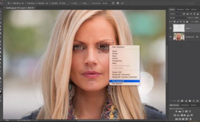 用ps修复大小眼,ps改善大小眼