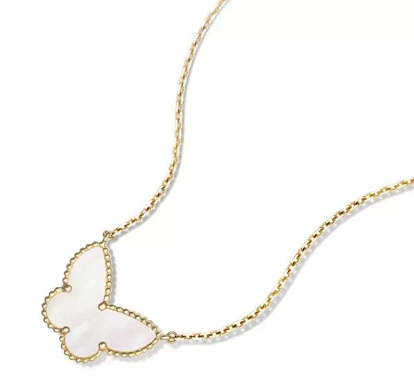 vca四叶草带钻项链系列,vca梵克雅宝四叶草项链