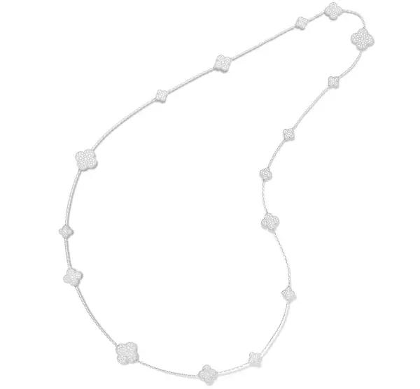 vca四叶草带钻项链系列,vca梵克雅宝四叶草项链