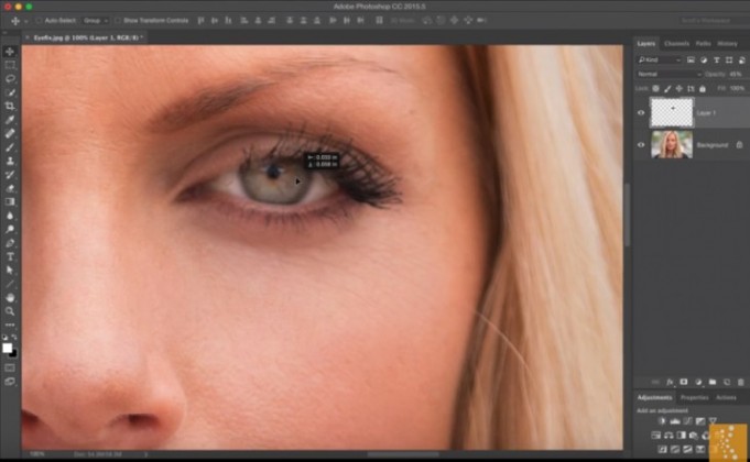 用ps修复大小眼,ps改善大小眼