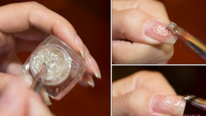 时尚亮片光疗美甲教程具体步骤图解，快来和小编一起学习！