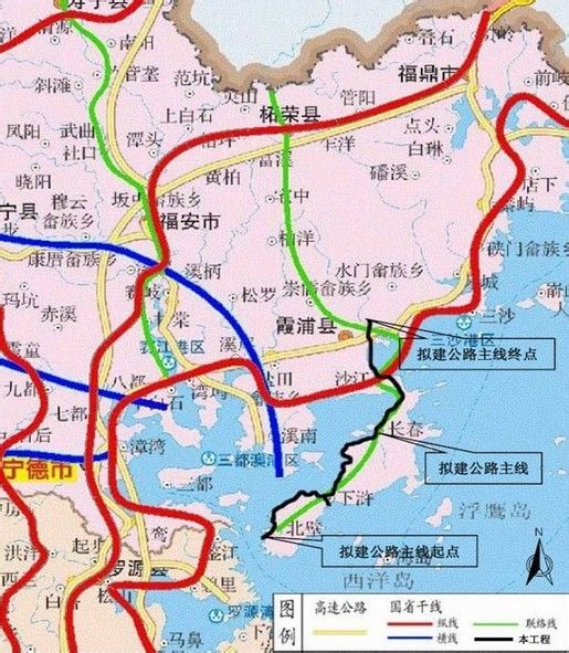 霞浦东海一号公路路线图最新,霞浦县柏洋乡联七线