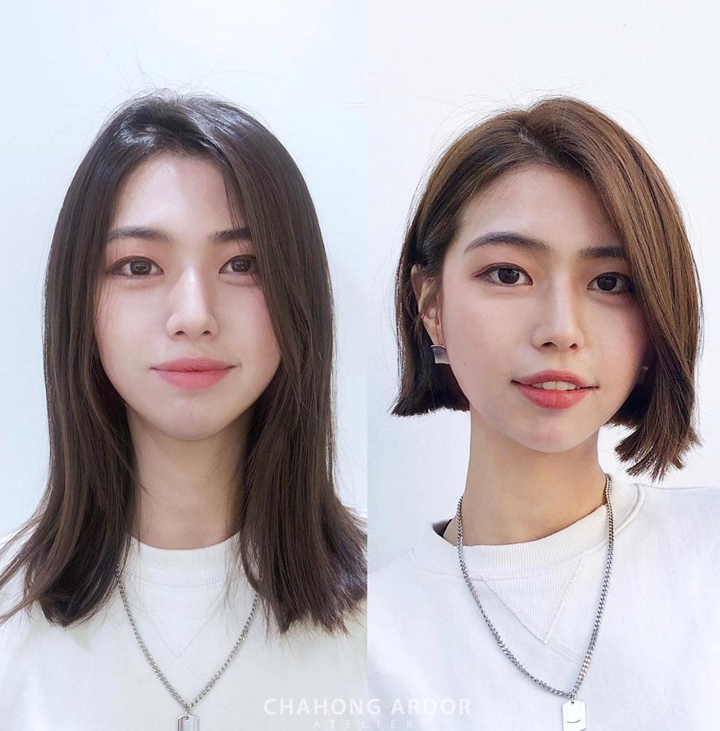 发型微整前后,发型微定型