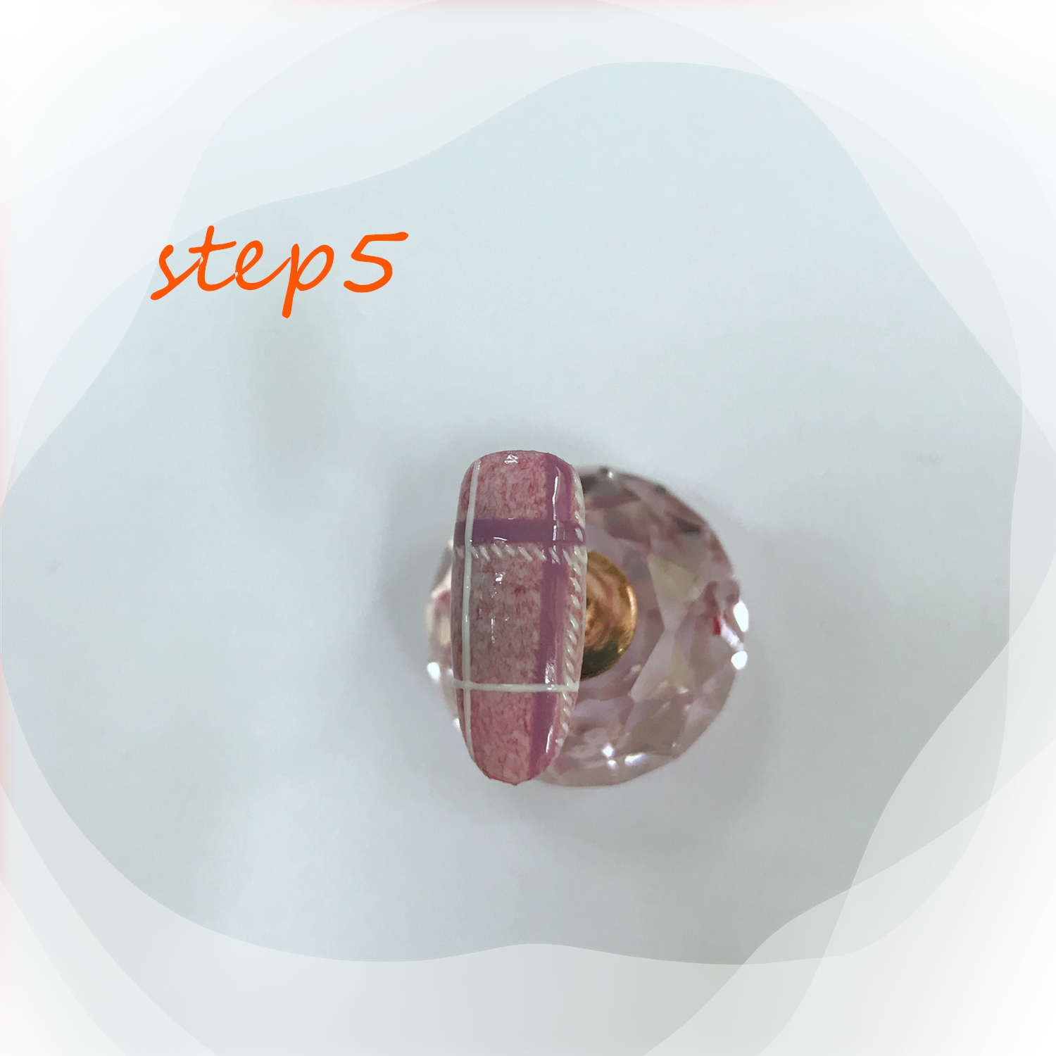 奶油皮纹法式格纹美甲教程,皮草胶美甲款式图案