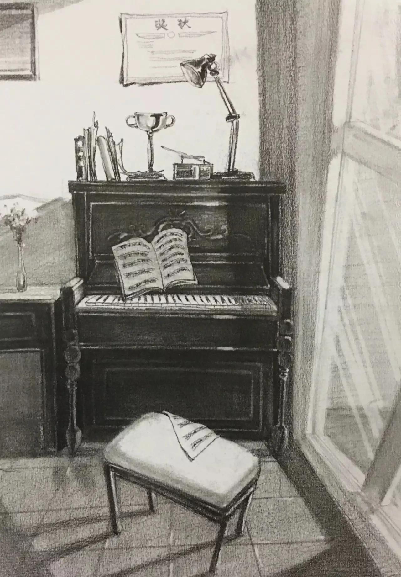 清华校考场景素描高分卷,清华素描场景高分卷技法