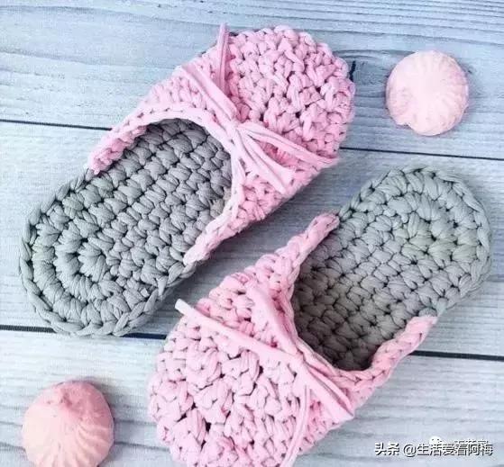 毛线地板拖鞋编织教程全过程,钩拖鞋的各种钩织教程