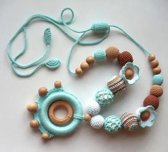 毛线钩织项链配饰教程,毛线钩织各种款式项链视频教程