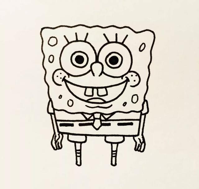 画海绵宝宝简笔画教程,怎么画简笔画海绵宝宝