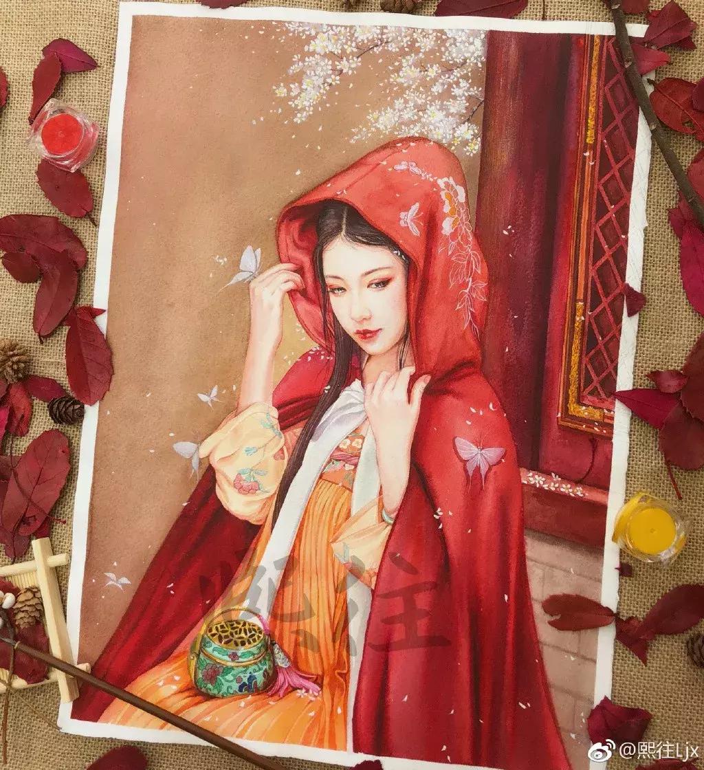 古风绘画线描,100张绝美古风女线描手绘